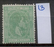 1876 Kuba Ultramar bélyeg - 12 1/2 c. Peseta - XII. Alfonz spanyol király