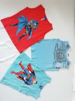 3 darab szép állapotú nyári trikó Superman Bathman piros kék és sima EGYÜTT gyerek 98. 2-3 éves fiú