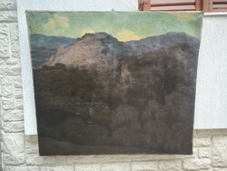 Hatalmas tàjkép festmény . 115 cm X 130 cm Barkàsz Lajos