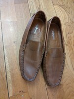 Olasz premium márkás férfi  41-es, 41,5-ös barna BŐR mokaszín-(unisex)