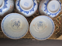 5 db Kínai rizs szemes porcelán tálka rizsmintás