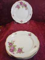 4db hibátlan Zsolnay rózsás porcelán lapostányér