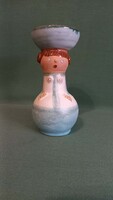 Kiss Roóz Ilona kerámia gyertyatartó/figurális szobor