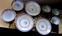 Keleti  porcelán pohár és tányér