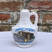 Régi retro Hajdúszoboszló Béke Hotel Bodrogkeresztúri kerámia mini kulacs - turista emlék - szuvenír
