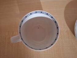 Vintage Hollóházi porcelán mokkás készlet – 6 személyes, hibátlan, kék-fehér klasszikus