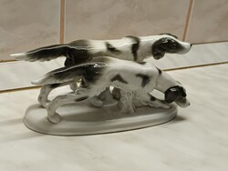 Fasold&Tauch német vadász kutya porcelán figura pár