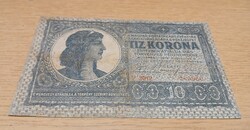 10 korona 1919. augusztus 9. "F" sorozat  Tanácsköztársaság Restaurált