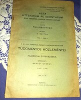 1922. A szegedi Ferencz József Tudományegyetem értekezései Filozófia könyv kiadvány a képek szerint