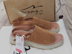 Új! Ibizas Heritage spanyol bőr espadrilles szandál, 39 -es
