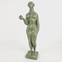 R. Kiss Lenke art deco stílusú Női akt terrakotta szobor - 100053