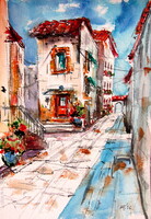 Kovács Anna Brigitta: Summer atmosphere I V-  watercolor painting - Nyári hangulat IV