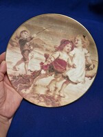 Coalport "After School" – Limitált kiadású angol csontporcelán dísztányér