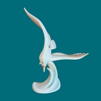 Hollóházi porcelán sirály figura – retro, jelzett