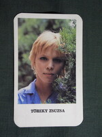 Kártyanaptár,MOKÉP,mozi,Töreky Zsuzsa színésznő, 1984   (licites)