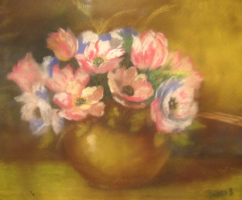 GARANTÁLTAN EREDETI CSODÁS PETTES JÓZSEF / 1896- /  VIRÁGCSENDÉLET