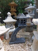 Minimál Antracit szürke Egzotikus kertépítő Kő lámpa  szikla  kerti tó pagoda műkő szobor