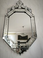 Antique Venetian Faceted Glass Mirror. Hotel Collection Decor Luxury