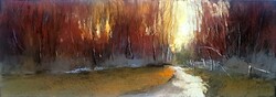 Pósa Ede - Erdőszéle 24 x 68 cm pasztell, papír