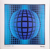 Viktor Vasarely (1906-1997) : Oetvoes,1986.,offszet,15eft.