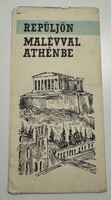 MALÉV Athén prospektus és várostérkép – 1960-as/70-es évek, grafikai kincs