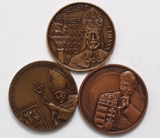 Vallási tematikájú lot (3db) benne: II. János Pál, Szent Gellért, Mindszenty bíboros