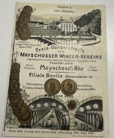 Antik Német Borászati Árjegyzék és Prospektus (1905 k.) - Mayschoss, Ahr-völgy