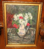TAVASZI AKCIÓ!  EREDETI CSODÁS FÁBER GABRIELLA / 1903-1982 / VIRÁGCSENDÉLET