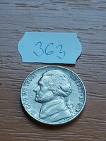 USA 5 CENT 1988 / D, Thomas Jefferson, Réz-nikkel 363.