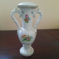 Nagy Herendi virágmintás porcelán lámpa, lámpatest