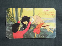 Kártyanaptár,Veszprém,MOKÉP,mozi,Szaffi rajzfilm, 1986   (licites)