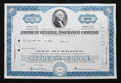 USA American General Insurance Company 100 részvény 1969 / biztosítás