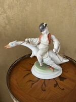HERENDI PORCELÁN NAGYMÉRETŰ LUDAS MATYI SZOBOR