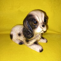"Spániel kutya ". Német porcelán figura, szobor.