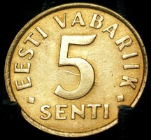 Észtország 5 sent, 1991 E13B3