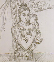 Balogh András (1919 - 1992) ANYA GYERMEKKEL