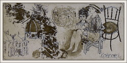 Kondor Lajos (1926 - 2006) FIRENZEI EMLÉK (Rinascimento ) 1983