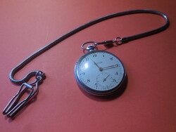 Molnija zsebóra , lánccal  43 mm , az óra jár