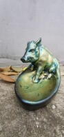Antique Zsolnay Eozin Wild Boar