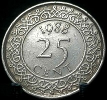 Suriname 25 cent, 1988 E13E3
