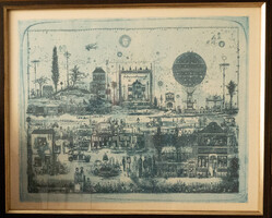 Gross Arnold - Garden of Arts - on the path of friendships, print