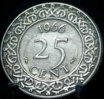 Suriname 25 cent, 1966 E13F3V