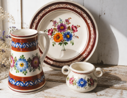 Wechsler Tirolkeramik Austrian Hand-Painted Ceramic Set – 3 Pieces, Sold as a Set