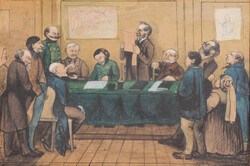 The Decision - Caricature (Orosháza Leadership), Late 1800s