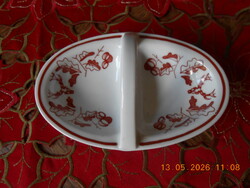 Zsolnay hunting scene salt shaker