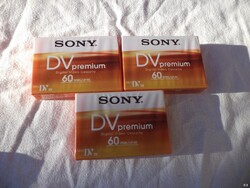 3db SONY premium DV60 kazetta, ÚJ (6616)