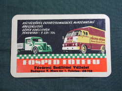 Kártyanaptár,Fősped Főtefu szállítási vállalat,Budapest,Csepel teherautó, 1961  (5)  ,sérült,