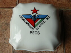 Régi , retró vasutas emlék tárgy Zsolnay porcelán szelence MÁV , vasút