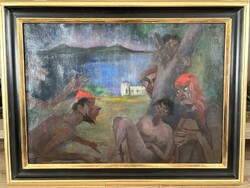 Sassy Attila (1880-1967)  Meglepett szendergő, aukción szerepelt!