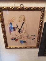 Subkégel Gyula selyem festmény